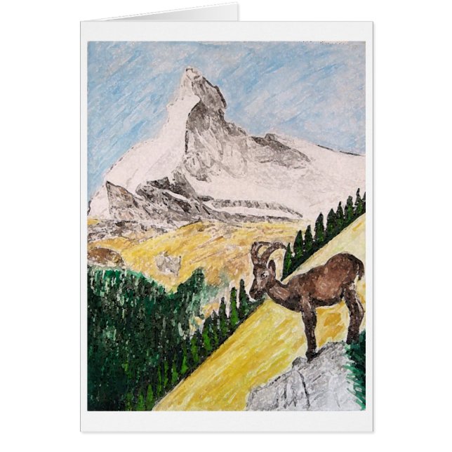 Ibex Overbekijkt Matterhorn (Voorkant)