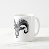 Ibex Power: Realistisch zwart-wit hoofdontwerp Koffiemok (Voorkant rechts)