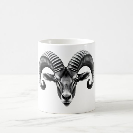 Ibex Power: Realistisch zwart-wit hoofdontwerp Koffiemok (Center)