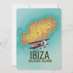Ibiza Balearische eilanden kaart poster