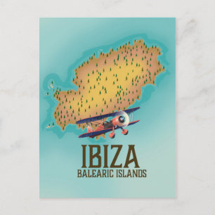 Ibiza Balearische eilanden kaart poster
