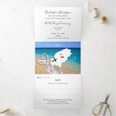 Ibiza bruiloft bestemming bruiloft drieluik uitnodiging (Binnen)
