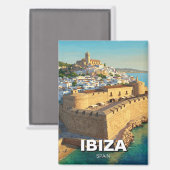 Ibiza Dalt Vila Spanje Reizen Magneet (Voorkant / Achterkant)