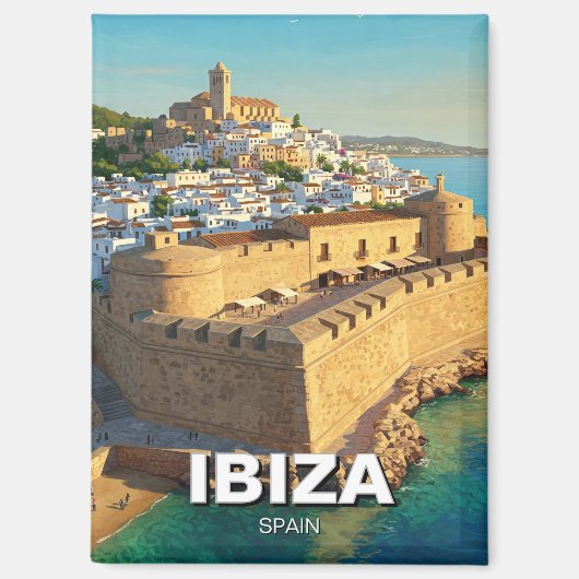 Ibiza Dalt Vila Spanje Reizen Magneet (Voorkant)