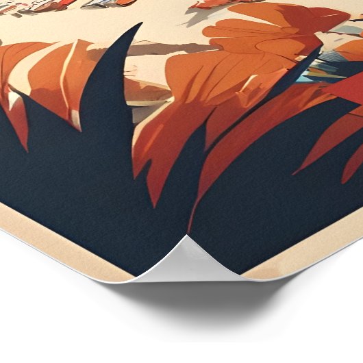 Ibiza, Espagne Affiche de voyage (Coin)