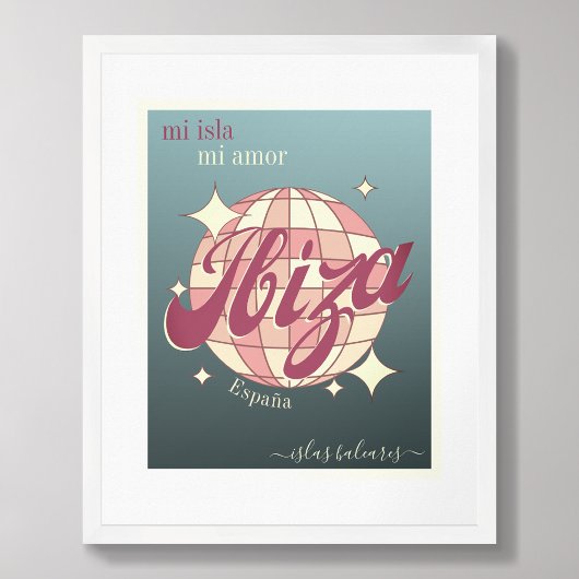 Ibiza Espagne baléaire île élégant bleu Poster