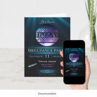 Ibiza feestuitnodiging digitaal aanpasbaar