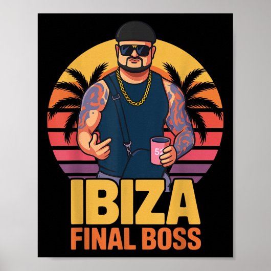 Ibiza Final Boss Meme Club feestend Poster (Voorkant)