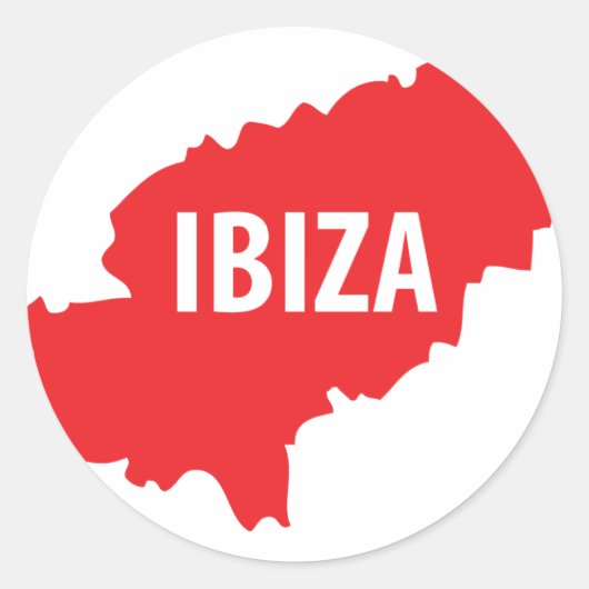 Ibiza icoon ronde sticker (Voorkant)