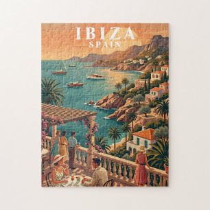 Ibiza legpuzzel vintage reis scène Spanje zon