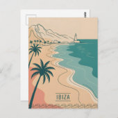 Ibiza minimalistisch briefkaart (Voorkant / Achterkant)