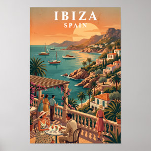 Ibiza Reisposter Vintage Stijl Spaans Eiland Poster