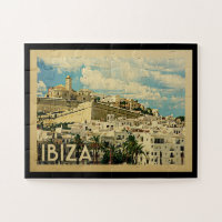 Ibiza Spain Jigzaag Puzzle Vintage Travel