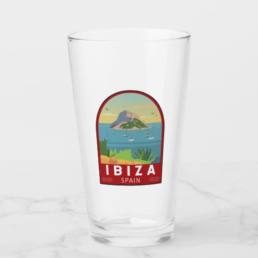 Ibiza Spain Travel Art Glas (Voorkant)
