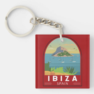 Ibiza Spain Travel Art Sleutelhanger