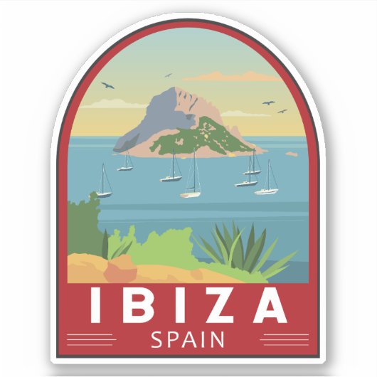 Ibiza Spain Travel  Art Sticker (Voorkant)