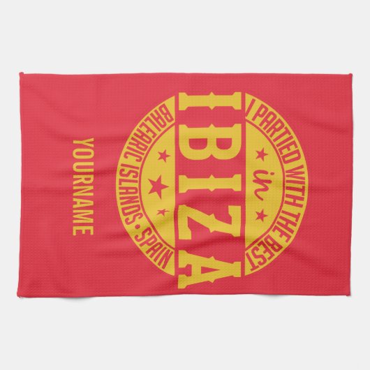 IBIZA-spanje, aangepast monogram handdoek (Horizontaal)