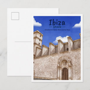 Ibiza Spanje Aquarel Reizen Briefkaart