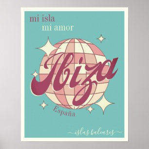 Ibiza Spanje Balearen Eiland  retro Poster