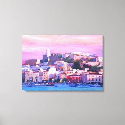 Ibiza Spanje bij zonsondergang Canvas Afdruk (Voorkant)