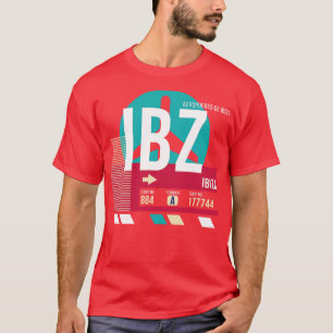 Ibiza Spanje IBZ Airport Code Bagage Label T-shirt