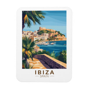 Ibiza Spanje Illustratie Reizen Art Vintage Magneet