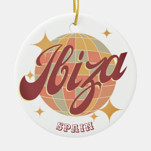 Ibiza Spanje Party Disco bal Retro Keramisch Ornament (Voorkant)