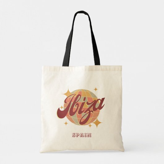 Ibiza Spanje Party Disco bal Retro Tote Bag (Achterkant)
