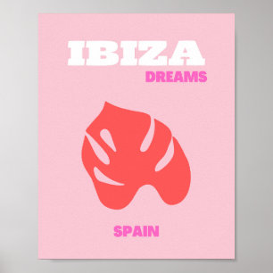 Ibiza, Spanje, Preppy, Preppy kamer, Roze Poster