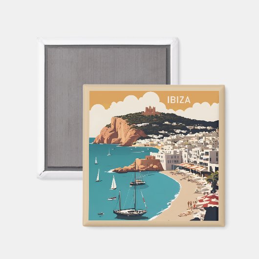 Ibiza, Spanje Reisposter Magneet (Voorkant / Achterkant)