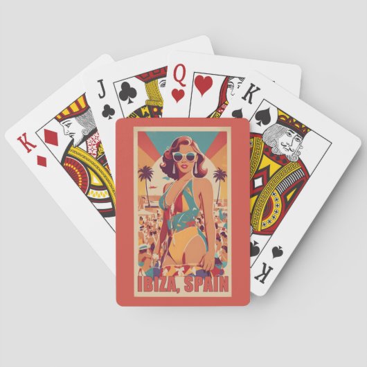 Ibiza, Spanje Reisposter Pokerkaarten (Achterkant)