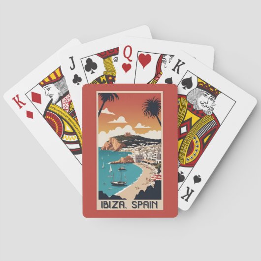 Ibiza, Spanje Reisposter Pokerkaarten (Achterkant)