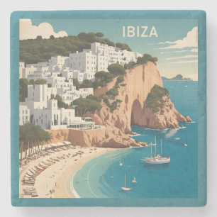 Ibiza, Spanje Reisposter Stenen Onderzetter