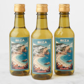 Ibiza, Spanje Reisposter Wijn Etiket (Flessen)