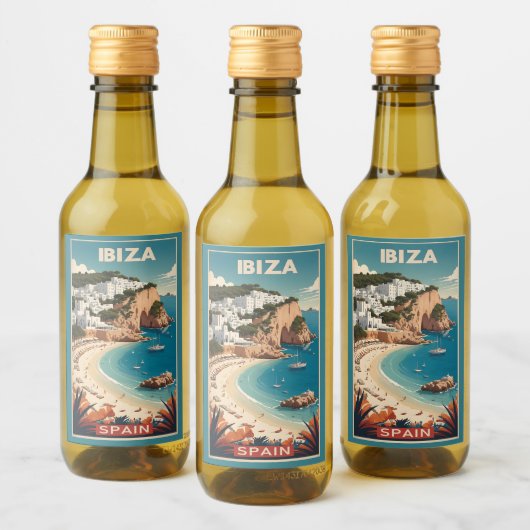 Ibiza, Spanje Reisposter Wijn Etiket (Flessen)