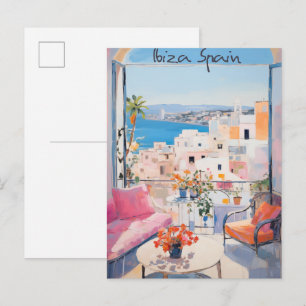 Ibiza Spanje Reizen Stad Schilderen Esthetisch Briefkaart
