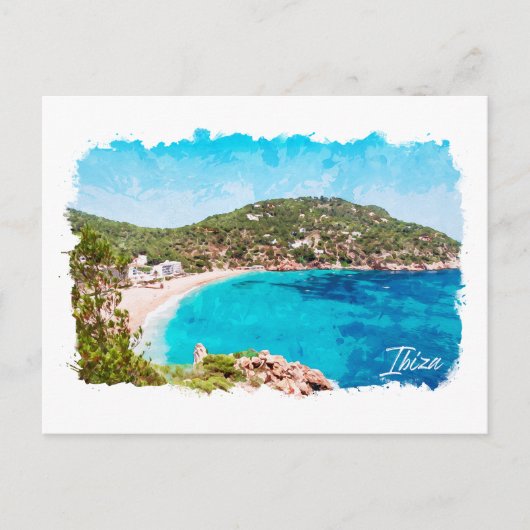 Ibiza Spanje Strand Landschap Reizen Briefkaart (Voorkant)