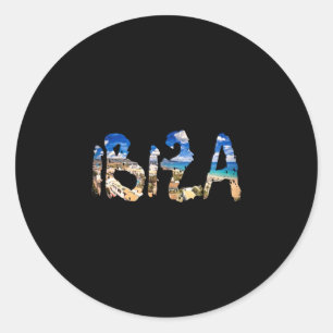 Ibiza spanje strand palmboom ronde sticker