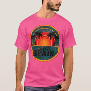 Ibiza Spanje Strand Retro Zonsondergang T-shirt