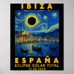 Ibiza Spanje Totale Zonsverduistering 2026 Poster