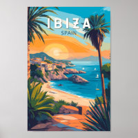 Ibiza Spanje Travel Art Vintage