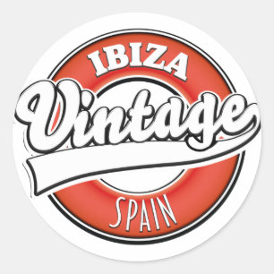 Ibiza spanje vintage stijl logo ronde sticker