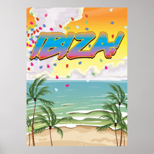 Ibiza strandfeest reisposter poster