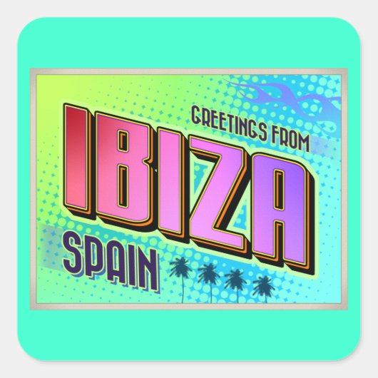 IBIZA VIERKANTE STICKER (Voorkant)