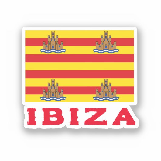 Ibiza Vlag, SPANJE Sticker (Voorkant)