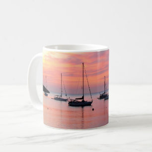 Ibiza Zonsondergang bij Portinatx Baai - Zeilboten Koffiemok