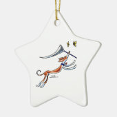 Ibizan Hound Butterflies Keramisch Ornament (Links)