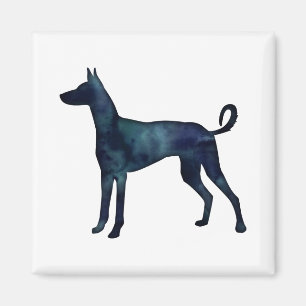 Ibizan Hound Dog Black Waterverf Silhouette Magneet