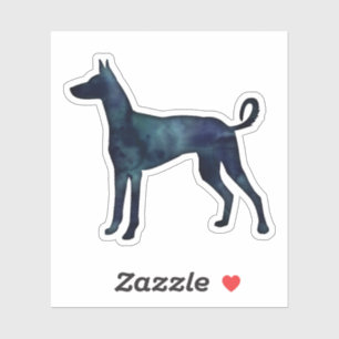 Ibizan Hound Dog Black Waterverf Silhouette Sticker