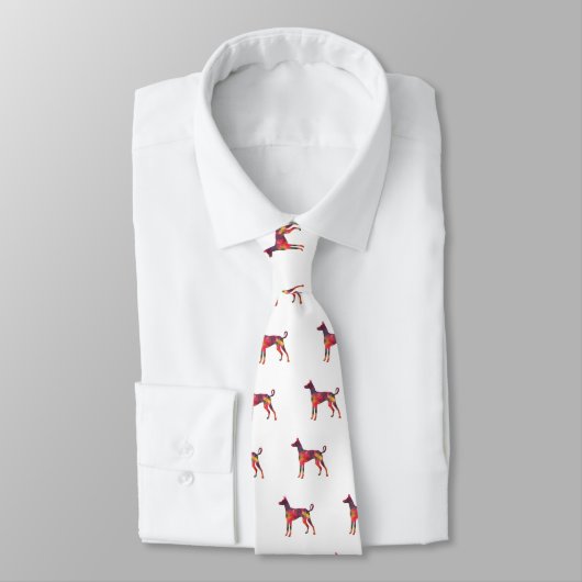 Ibizan Hound Dog Geometric Pattern Silhouette M Stropdas (Gebonden)